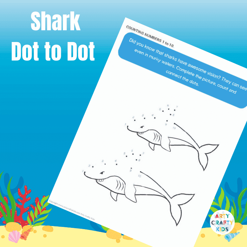 Shark Dot to Dot - Arty Crafty Kids