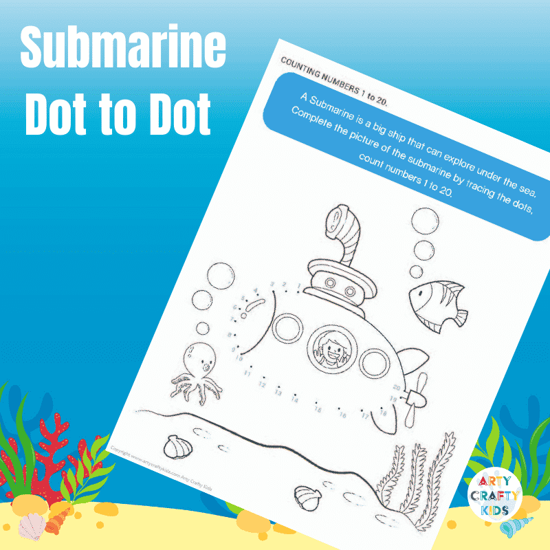 Submarine Dot to Dot - Arty Crafty Kids