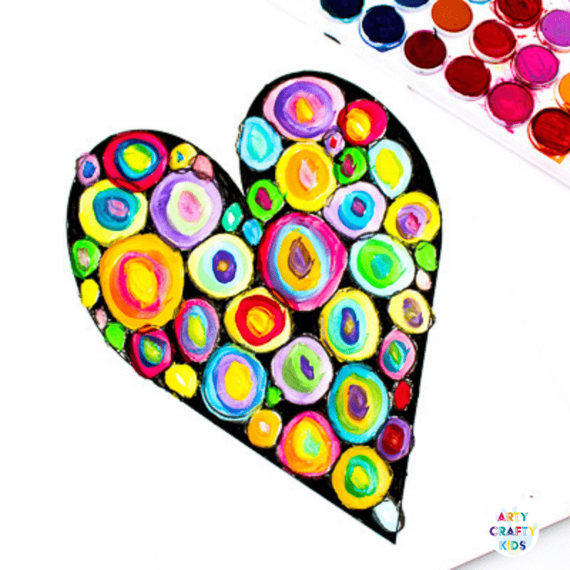 Kandinsky Heart Arts and Crafts for Kids