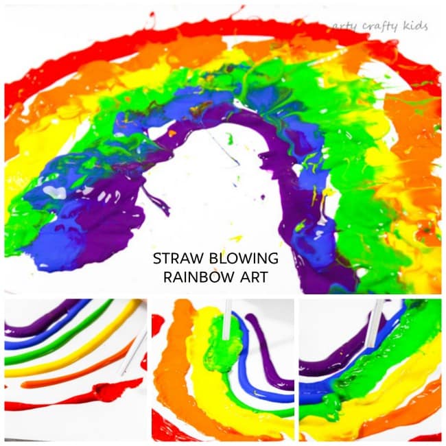 Straw Blowing Rainbow Art