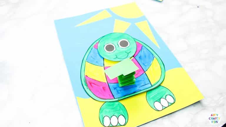 Printable 3D Turtle Paper Craft for Kids - Arty Crafty Kids