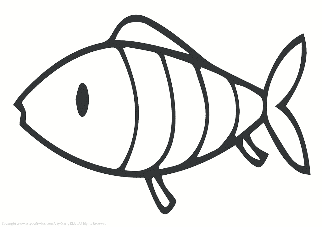Fish 2 outline - Arty Crafty Kids