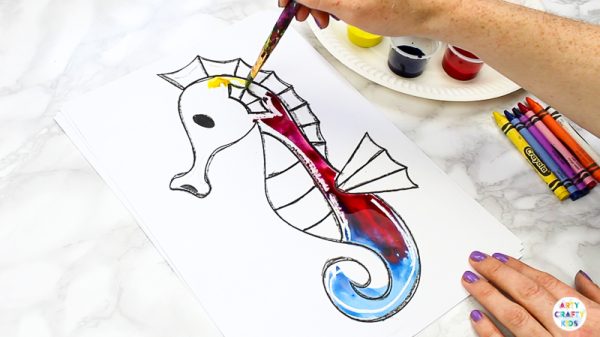 Ocean Animal Watercolor Painting for Kids - Arty Crafty Kids