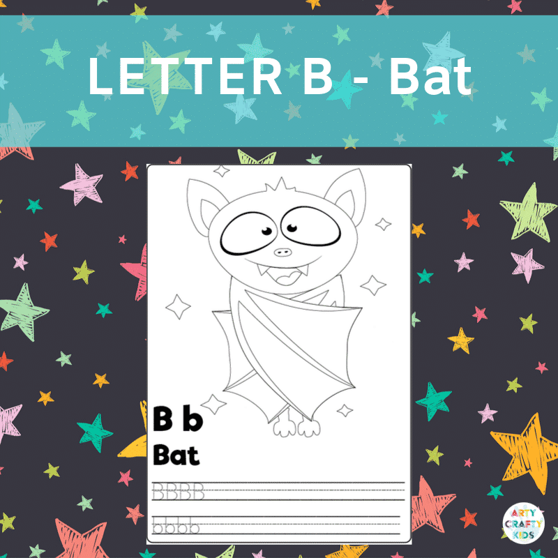 Letter B - Bat - Writing Practice - Arty Crafty Kids