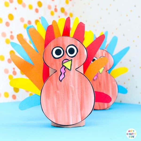 Toilet Paper Roll Turkey Handprint Craft - Arty Crafty Kids