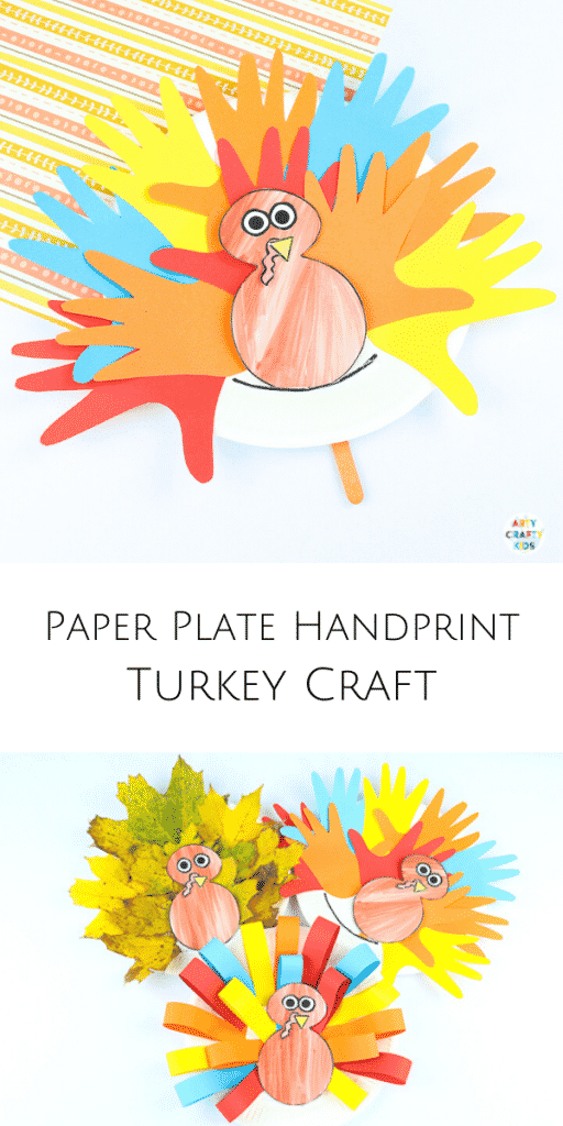 Paper Plate Handprint Turkey Craft - Arty Crafty Kids