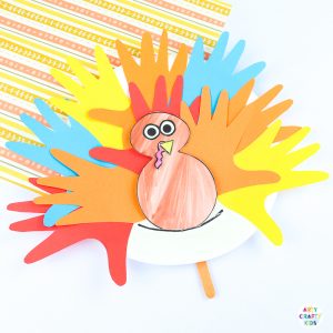 Paper Plate Handprint Turkey Craft - Arty Crafty Kids