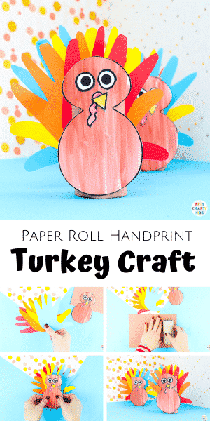 Toilet Paper Roll Turkey Handprint Craft - Arty Crafty Kids