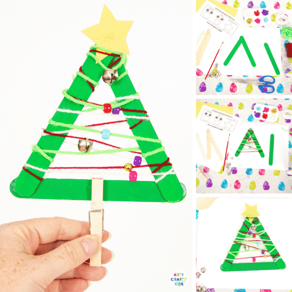 Musical Popsicle Stick Christmas Tree - Arty Crafty Kids