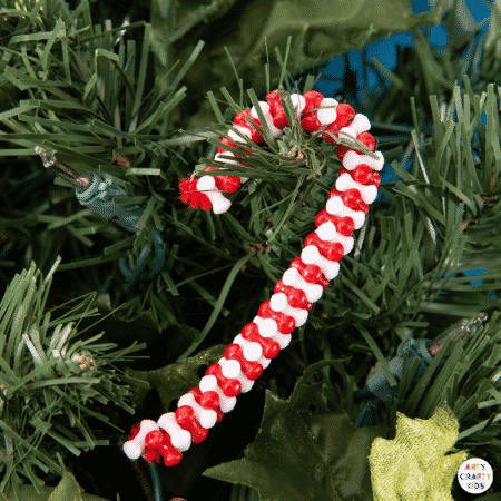 Beaded Candy Cane Ornaments - Arty Crafty Kids
