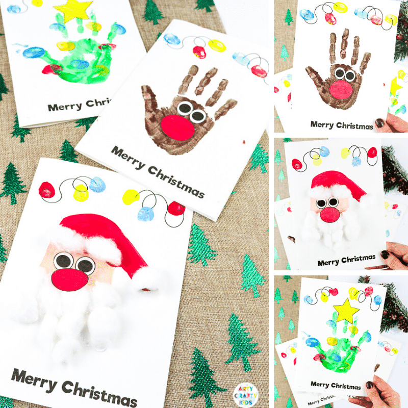 Handprint Christmas Cards - Arty Crafty Kids