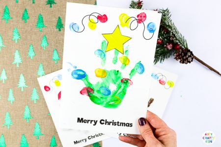 Handprint Christmas Cards - Arty Crafty Kids