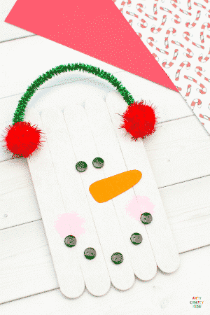 Craft Stick Snowman Ornament - Arty Crafty Kids