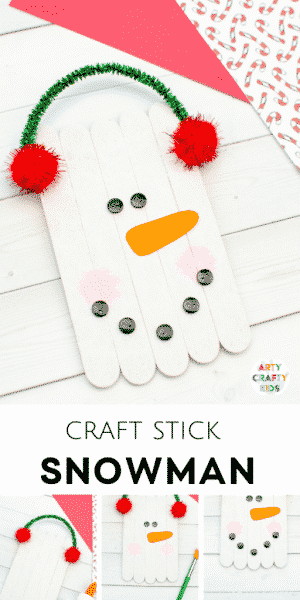 Craft Stick Snowman Ornament - Arty Crafty Kids