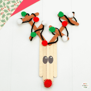 Craft Stick Reindeer Ornament - Arty Crafty Kids
