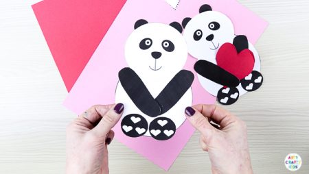 Printable Panda Heart Card - Arty Crafty Kids