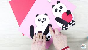 Printable Panda Heart Card - Arty Crafty Kids