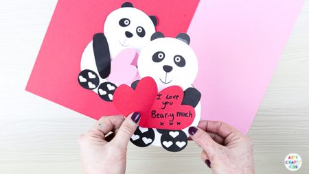 Printable Panda Heart Card - Arty Crafty Kids