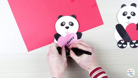 Printable Panda Heart Card - Arty Crafty Kids