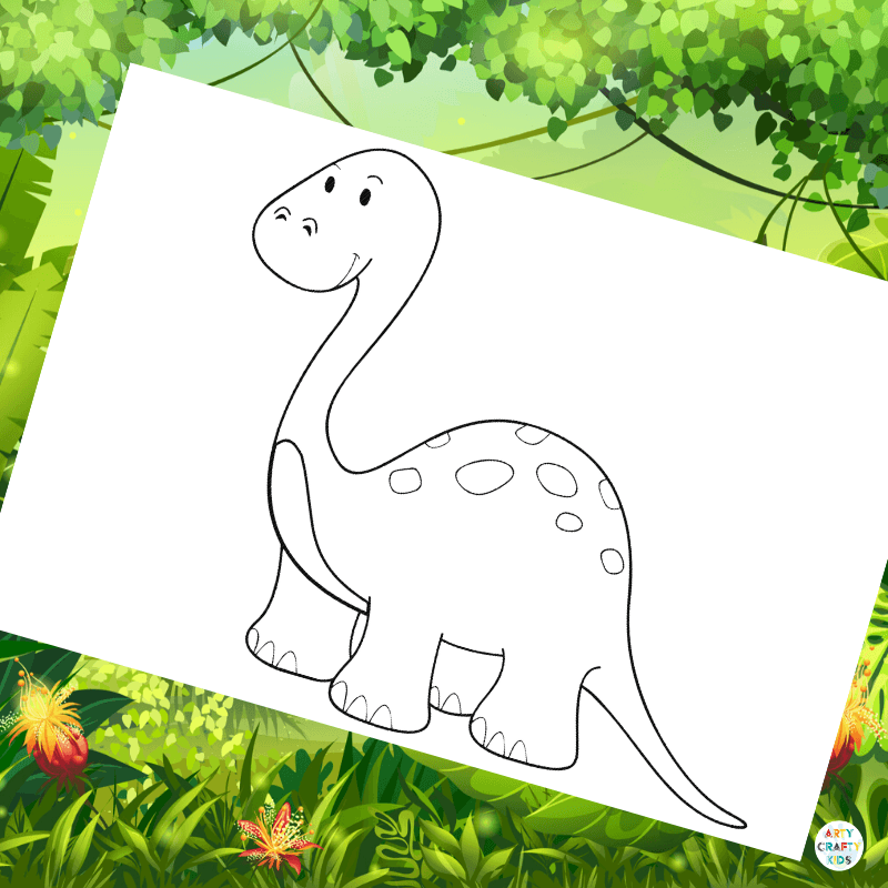 Download Diplodocus Colouring Page | Arty Crafty Kids