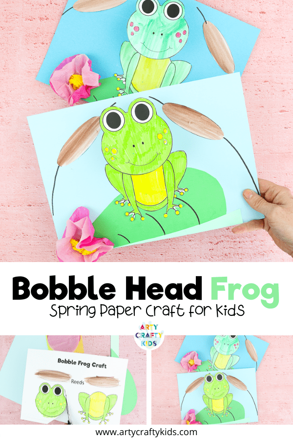 Bobble Head Frog Spring Paper Craft for Kids 2 Arty Crafty Kids