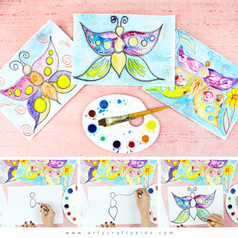 How to draw a Butterfly, Drawing Lesson, Spring Art Plan for Second Grade  Students
