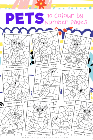 Pets Color By Number Pages - Arty Crafty Kids