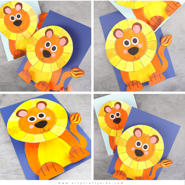 3D Paper Lion Craft - Arty Crafty Kids