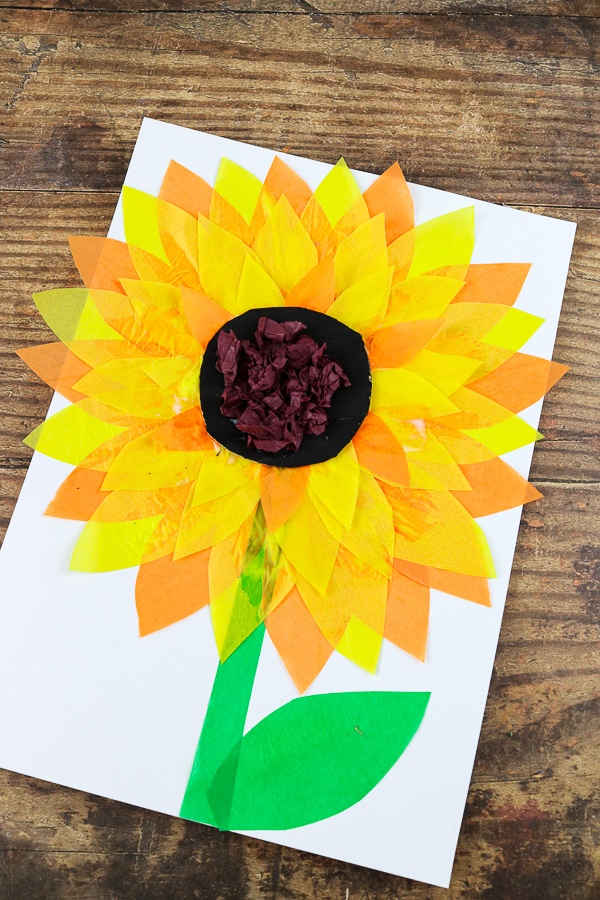 Tissue Paper Sunflower Craft (3 of 4) | Arty Crafty Kids