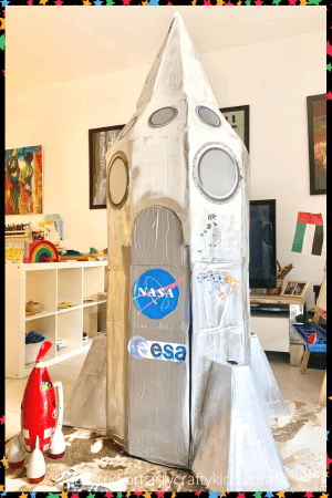 DIY Cardboard Space Ship - Arty Crafty Kids