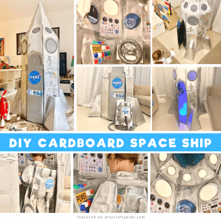 DIY Cardboard Space Ship - Arty Crafty Kids