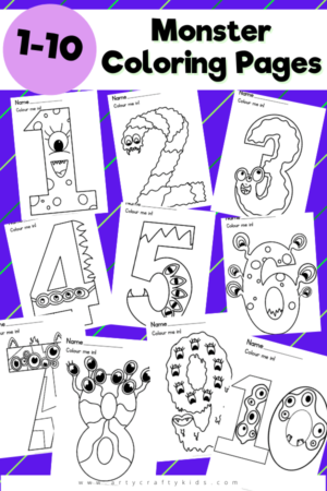 1-10 Monster Coloring Pages - Arty Crafty Kids