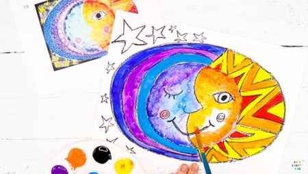 Flow Drawing for Kids: Sun and Moon Art - Arty Crafty Kids