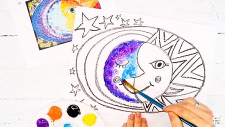 Flow Drawing for Kids: Sun and Moon Art - Arty Crafty Kids