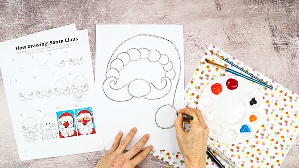 santa claus face drawing for kids