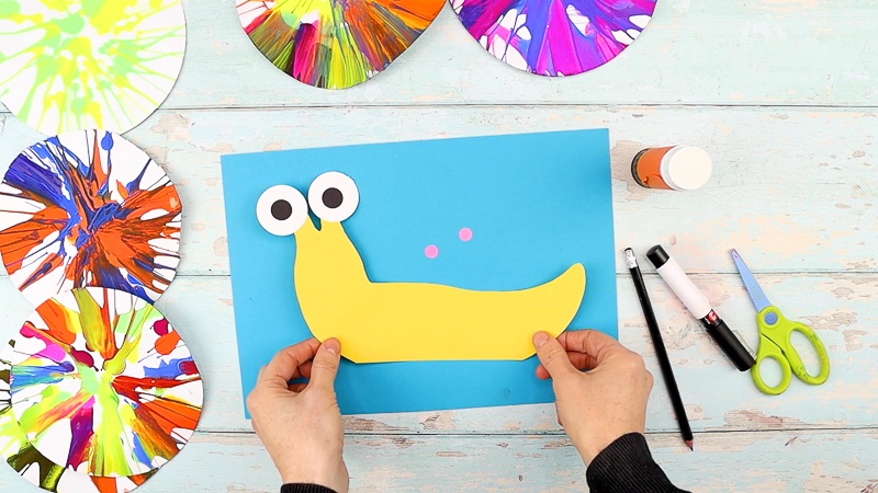 Draw a snail shape or use our snail template from the Arty Crafty Kids members area.
