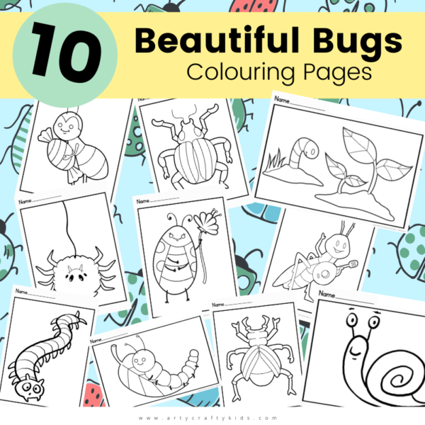 10 Beautiful Bugs Coloring Pages - Arty Crafty Kids