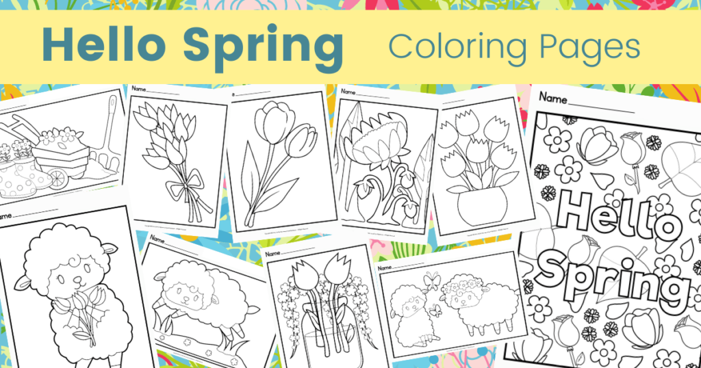 Hello Spring Coloring Pages | Arty Crafty Kids