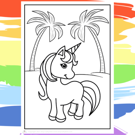 Unicorn colouring page on Craiyon