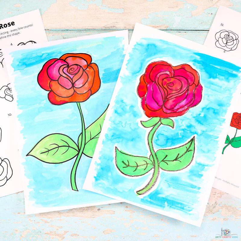 rose. Flowers. Drawings. Pictures. Drawings ideas for kids. Easy and simple.