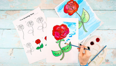 How to Draw a Rose - Step by Step Guide - Arty Crafty Kids