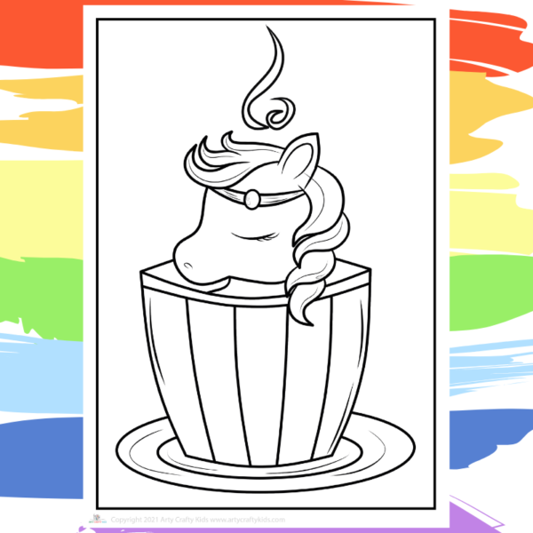 unicorn frappuccino free printable coloring pages