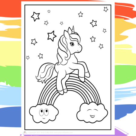 rainbow with unicorn coloring pages