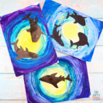 Easy Shark Art with Scrape Painting - Printable Shark Silhouettes ...