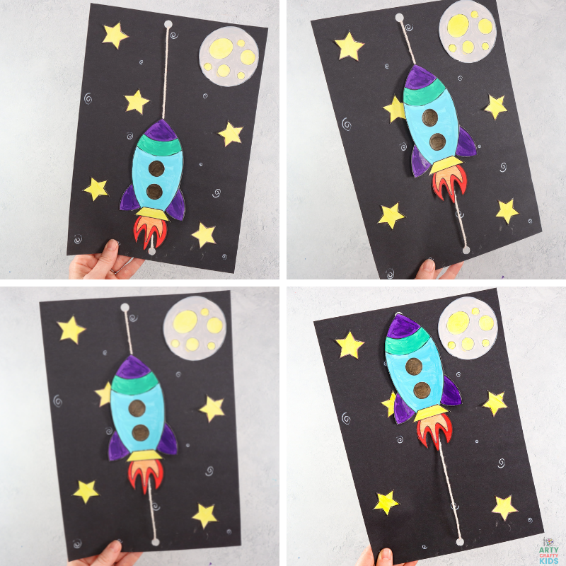How to Draw a Rocket Ship in Space Step-By-Step Drawing Lesson for Kids 