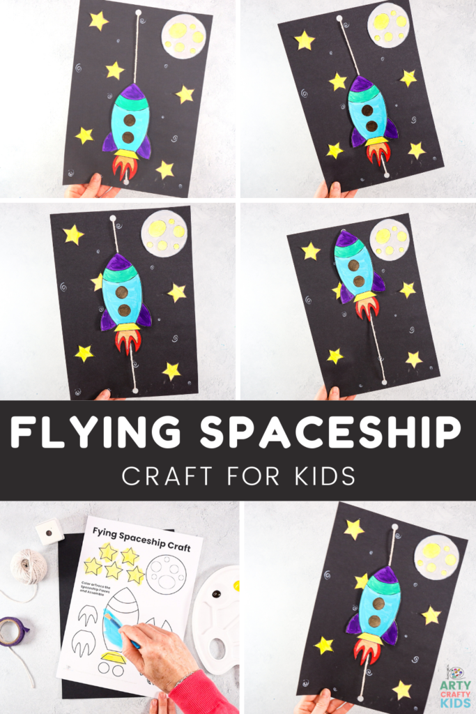 Flying Rocketship Craft - Space Craft | Arty Crafty Kids