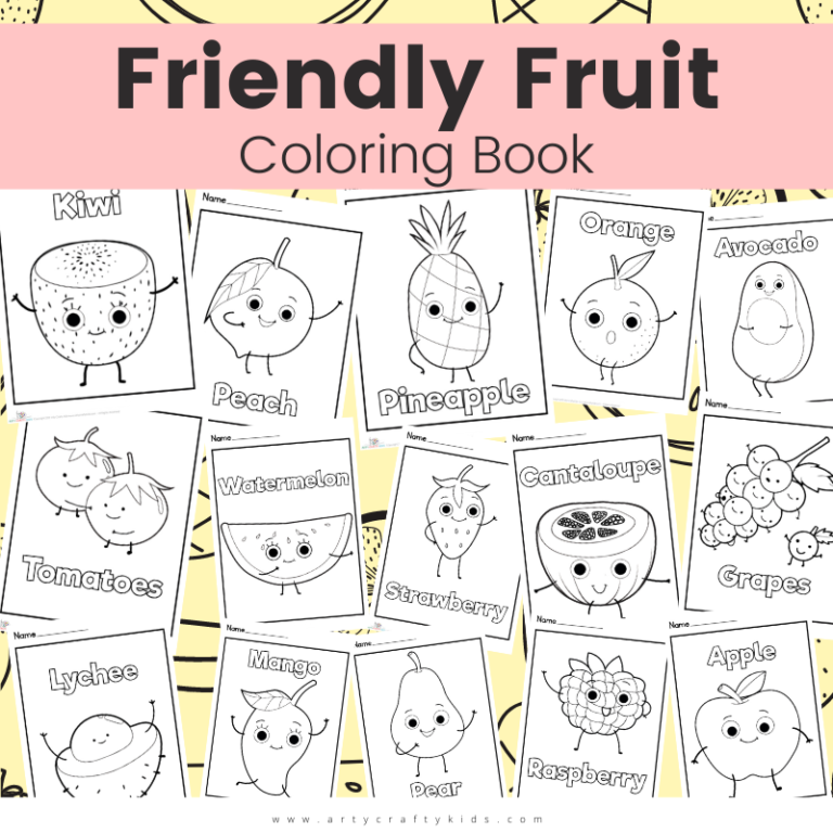 kiwi and pear coloring pages