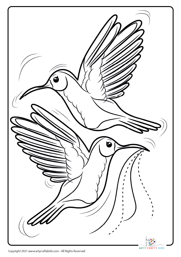 Cute Birds Coloring Page for Kids Graphic by MyCreativeLife