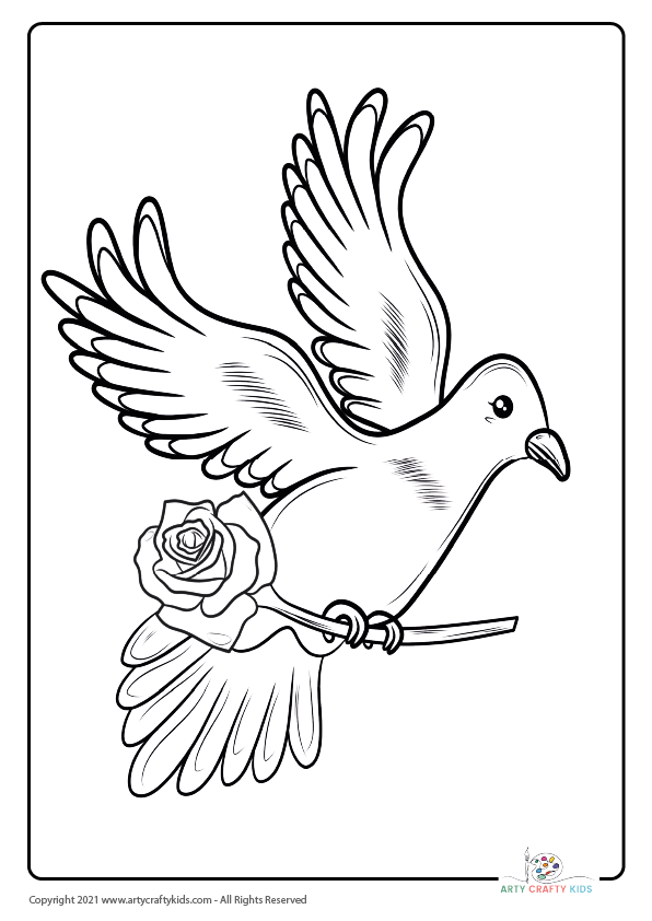 Funny Little Bird Coloring Page for Kids Gráfico por