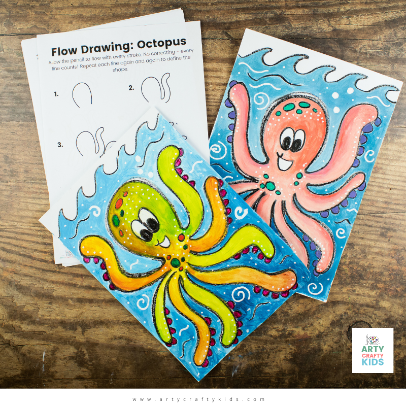 easy octopus drawing for kids